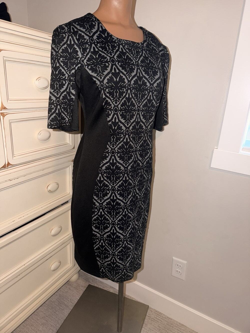 Black Contour Dress Bodycon Career Professional Size Medium 8